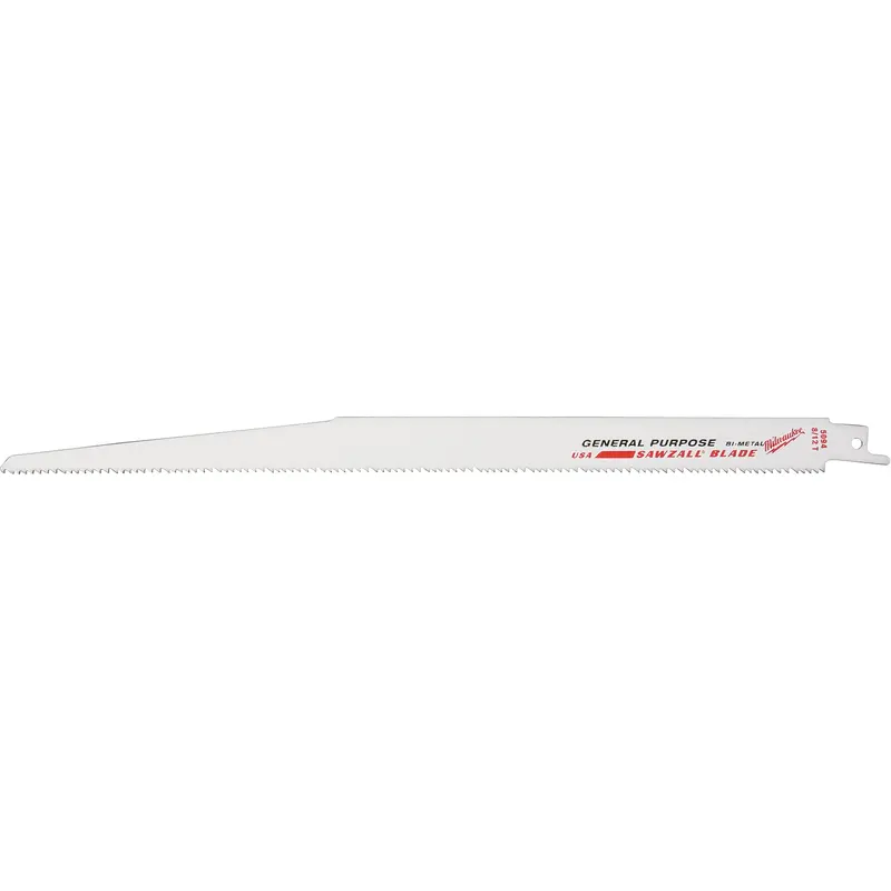 High Performance Super Sawzall® Blades, Bi-Metal, 8.5 Tpi, 12" L X 3/4" W 1