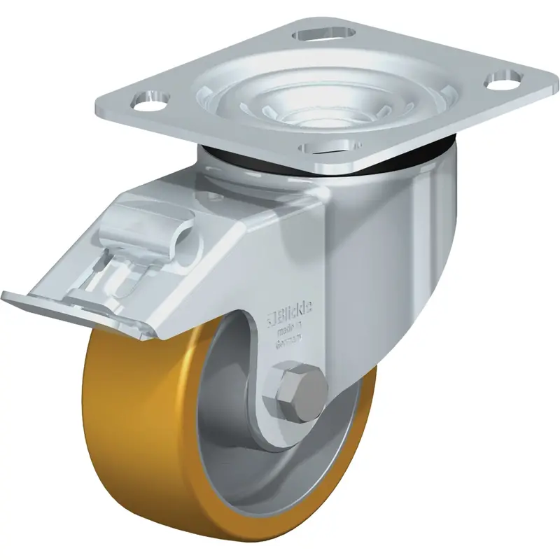 High-Quality Caster, Swivel With Brake, 4" (101.6 Mm), Polyurethane Elastomer, 550 Lbs. (249.5 Kg.) 1