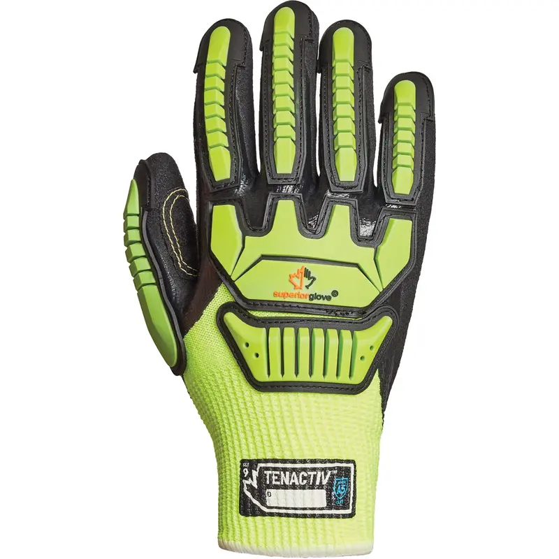 High-Visibility Cut-Resistant Gloves, Size Medium/8, 10 Gauge, Nitrile Coated, Tenactiv™ Shell, Astm Ansi Level A5 1