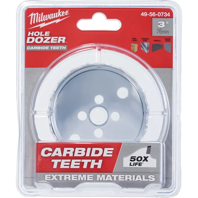 Hole Dozer™ Saw With Carbide Teeth, 3", 1-63/100" Depth Of Cut, Carbide 1