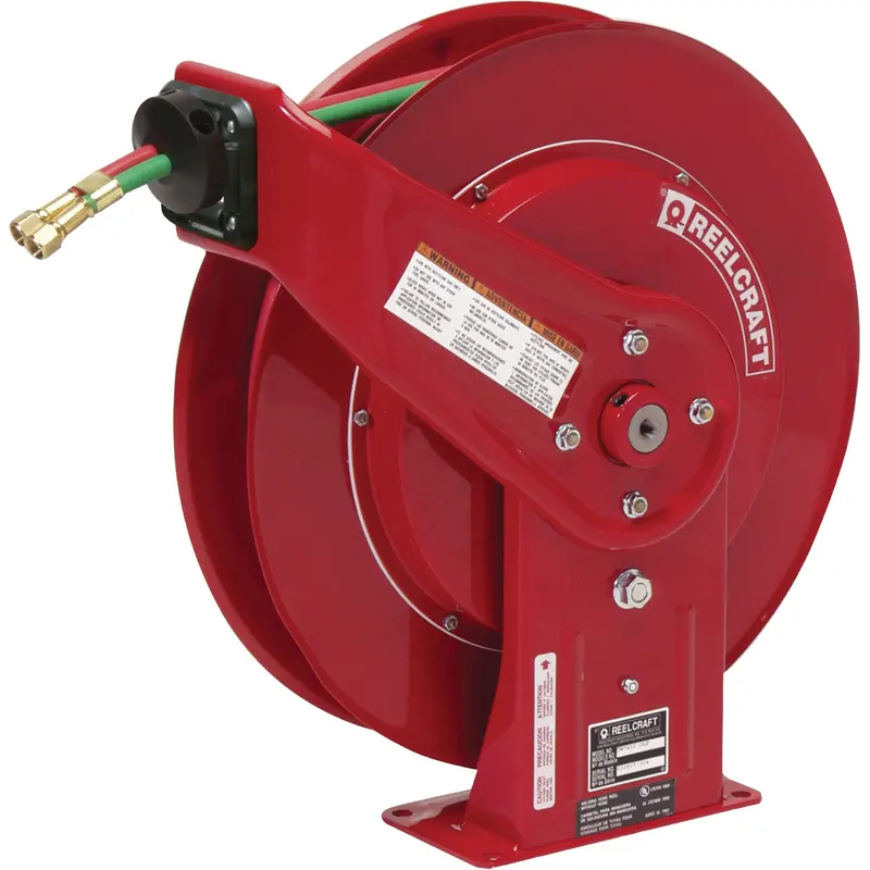 Hose Reels, Welding Gases, 1/4" X 50', Dual Hose, 200 Psi 1