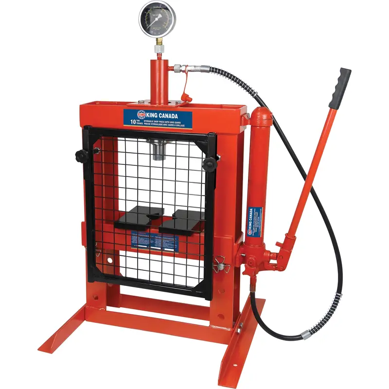 Hydraulic Shop Press With Grid Guard, 10 Tons Capacity 1