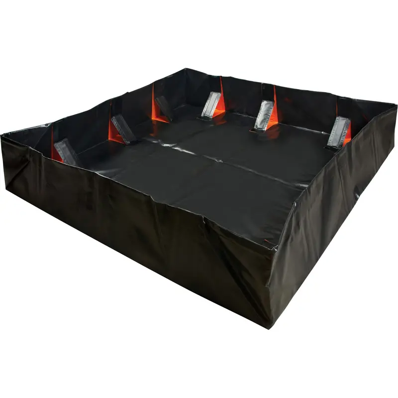 Ibx Wall Pop-Up Berm, 1077 Us Gal. Capacity, 12' W X 12' L X 12" H, Snap-Up Bracket 1