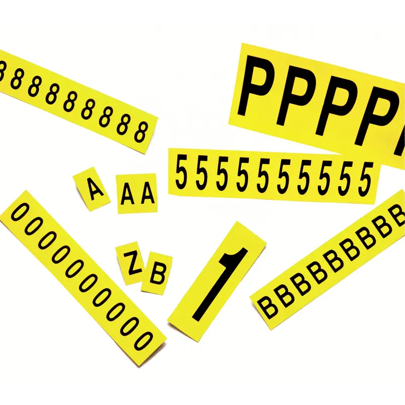 Individual Adhesive Number Markers, 1, 1-15/16" H, Black On Yellow 1