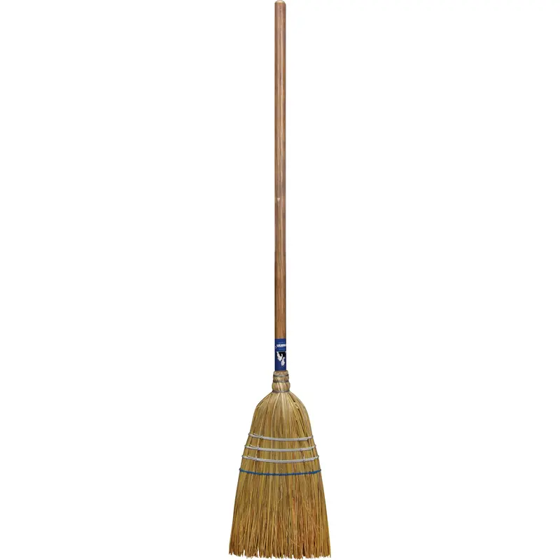 Industrial Corn Broom, 3-String, Wood Handle 1