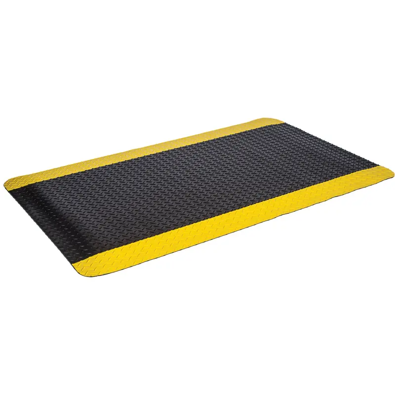 Industrial Deck Plate Mats, Diamond, 2' X 3' X 9/16", Black/Yellow, Pvc Sponge 1