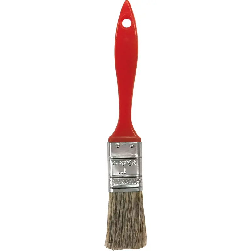 Industrial Grey Bristle Paint Brush, Bristle, Plastic Handle, 1" Width 1