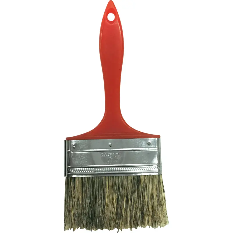 Industrial Grey Bristle Paint Brush, Bristle, Plastic Handle, 4" Width 1