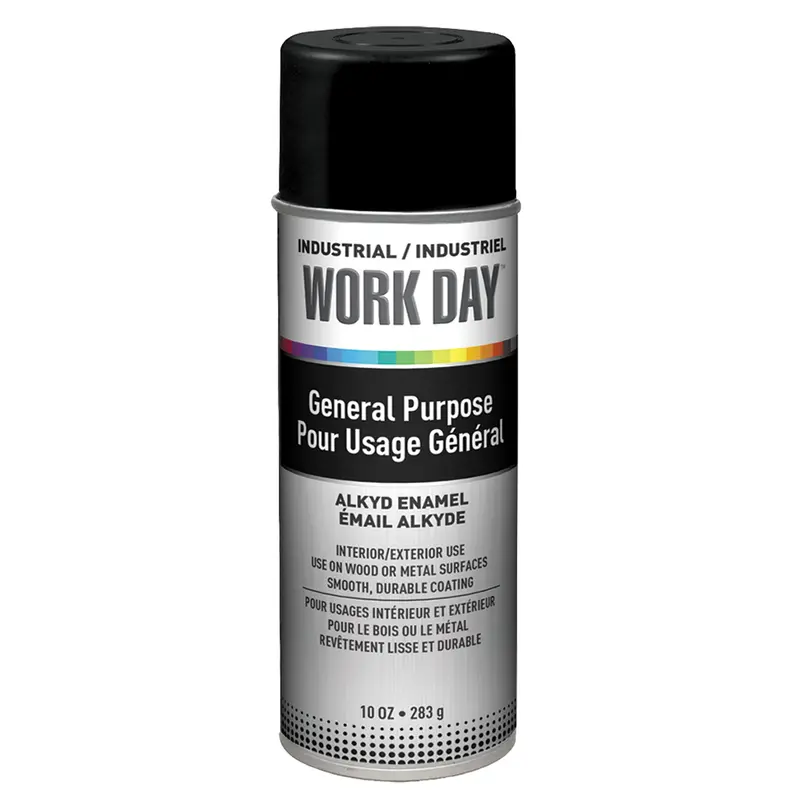 Industrial Work Day™ Paint, Black, Very Flat, 10 Oz., Aerosol Can 1