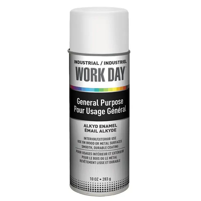 Industrial Work Day™ Paint, White, Gloss, 10 Oz., Aerosol Can 1