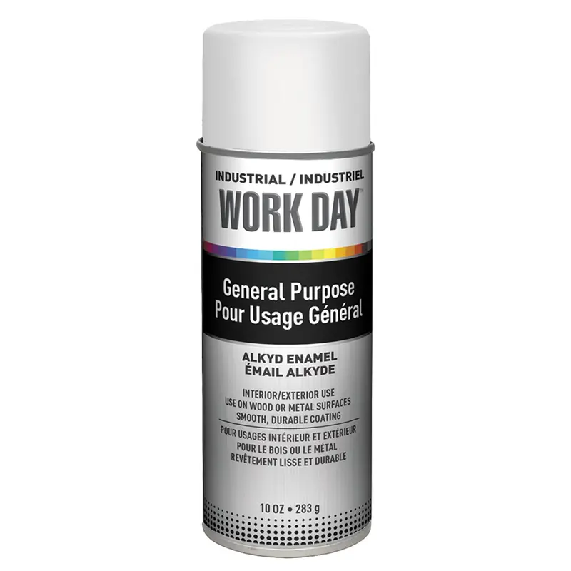Industrial Work Day™ Paint, White, Very Flat, 10 Oz., Aerosol Can 1