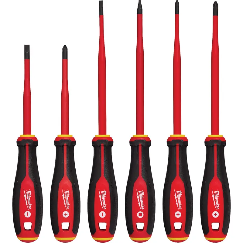 Insulated Slim Tip Screwdriver Set, 6 Pcs., Magnetic 1