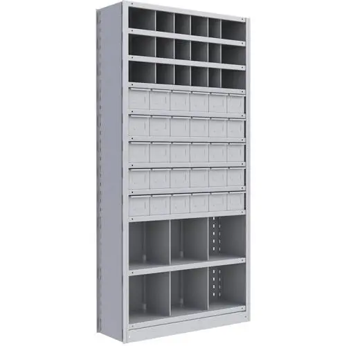 Interlok Shelving Unit, Steel, Boltless, 800 Lbs. Capacity, 36" W X 76" H X 12" D 1