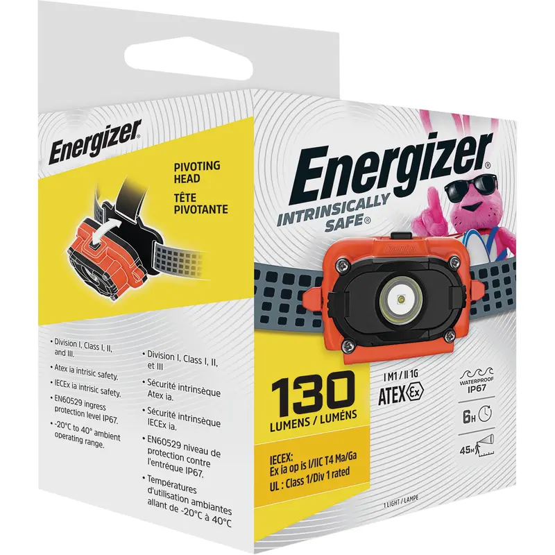 Intrinsically Safe® Headlamp, Led, 130 Lumens, 6 Hrs. Run Time, Aaa Batteries 1