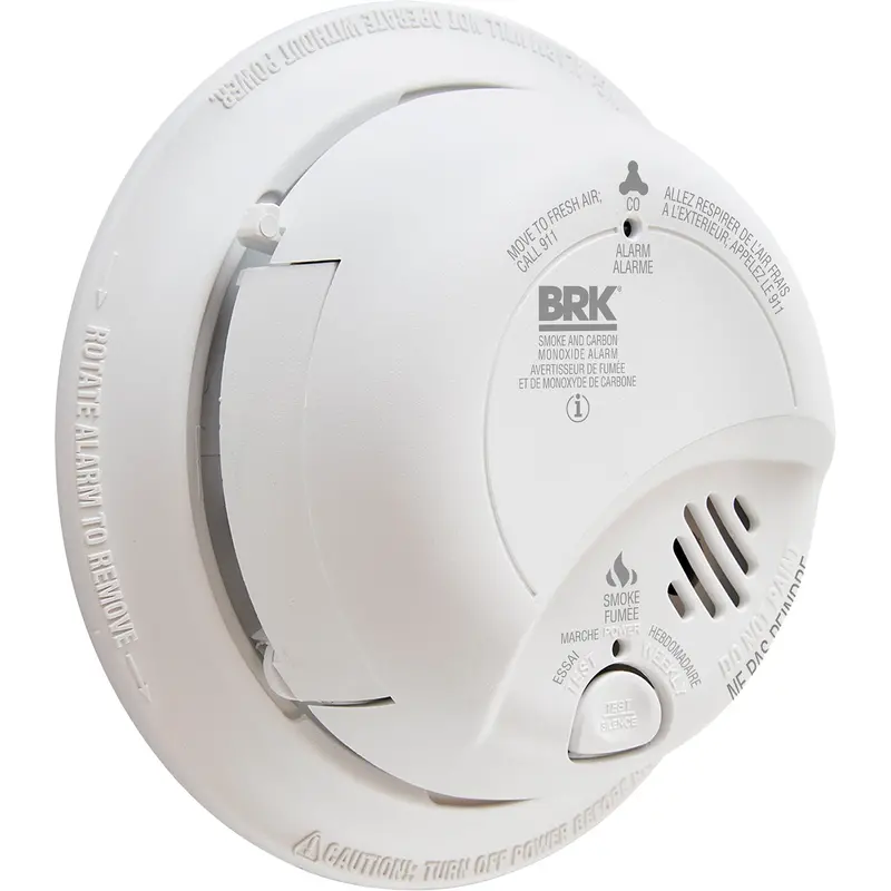 Ionization Smoke & Carbon Monoxide Combination Alarm, Battery Operated/Hardwired 1