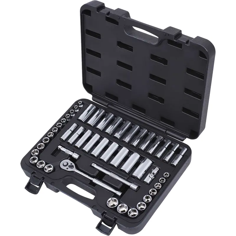 Isk-3849Sm Sae/Metric Socket Set, 49 Pcs, 3/8" Drive Size, Deep 1