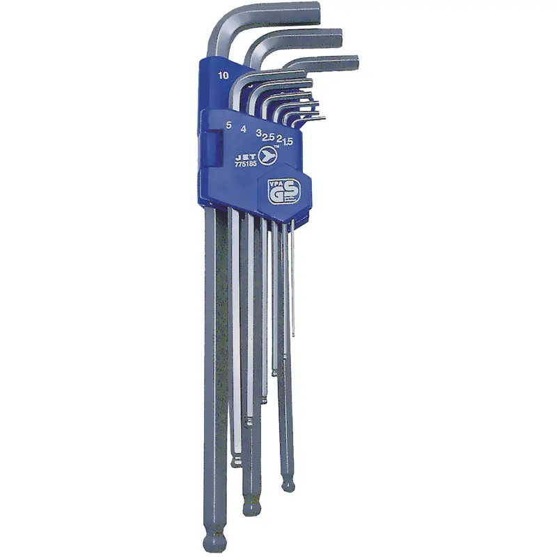 Jbhk-9Xlm Extra Long Ball Nose Hex Key Set, 9 Pcs., Metric 1
