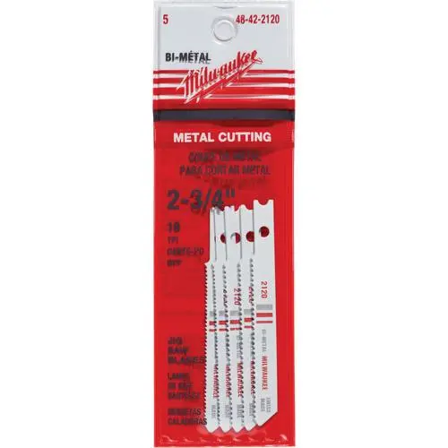 Jigsaw Blades, Bi-Metal, U-Shank, 2-3/4" L, 18 Tpi 1