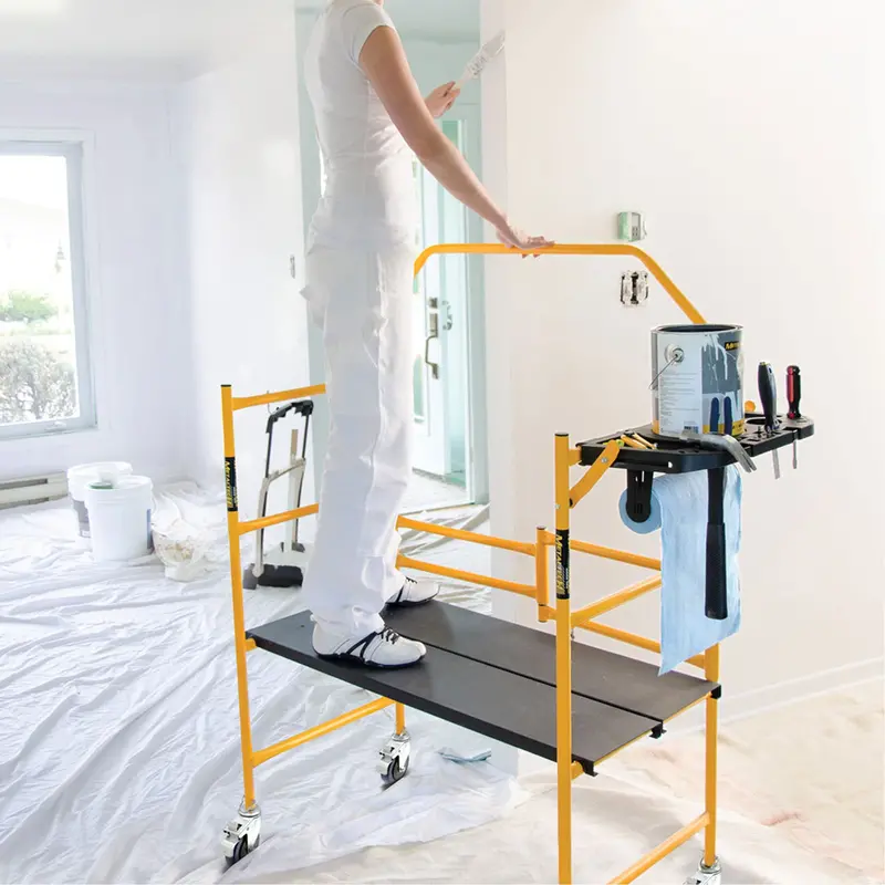 Jobsite Series™ 4' Safety Rail & Tool Shelf Scaffold Kit, Steel Frame, 49-1/2" D X 57-3/4" H 1