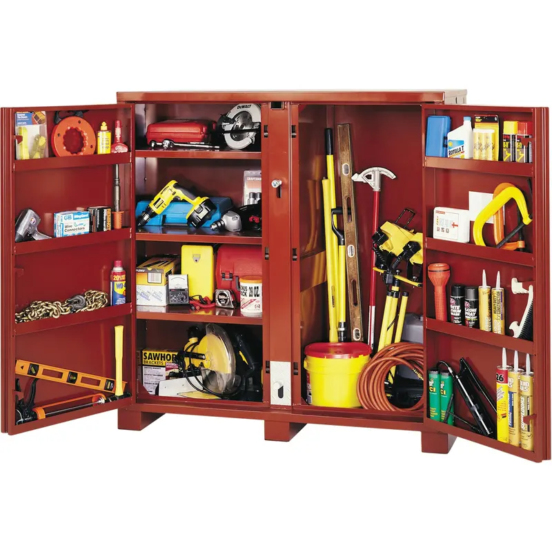 Jobsite Shelf Cabinet, Steel, 47.5 Cubic Feet, Red 1