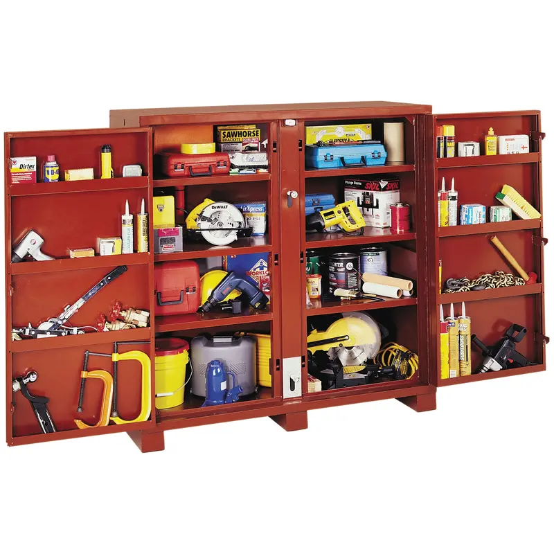 Jobsite Shelf Cabinet, Steel, 58.7 Cubic Feet, Red 1