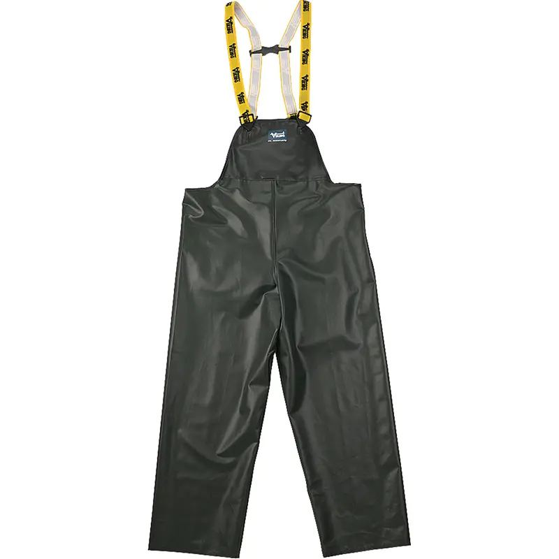 Journeyman Chemical Resistant Rain Bib Pants, Medium, Green, Polyester/Pvc 1