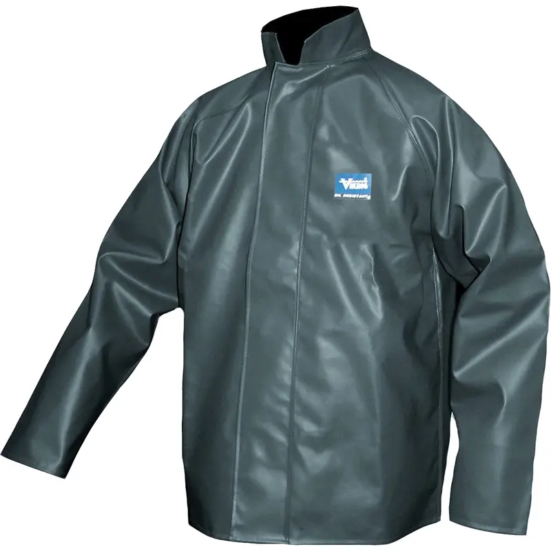 Journeyman Chemical Resistant Rain Jacket, Polyester, Large, Green 1