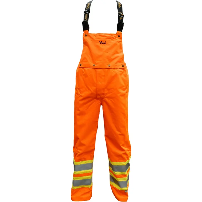 Journeyman Detachable Bib Safety Pants, Polyester, 2X-Large, High Visibility Orange 1