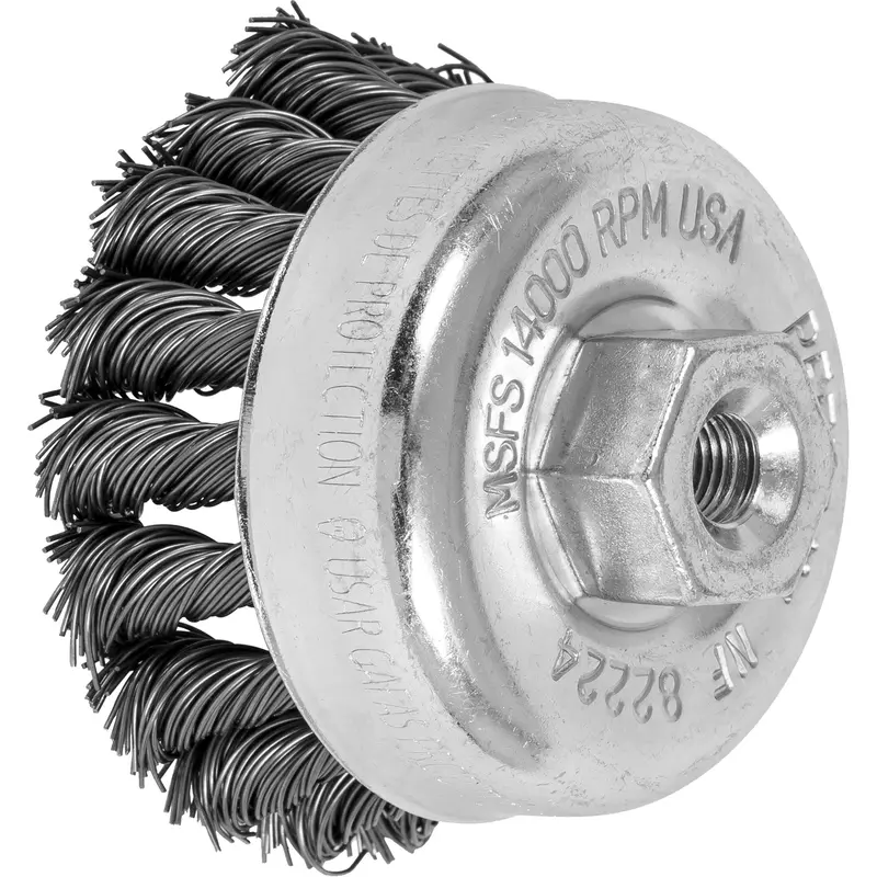 Knot Cup Brush, 2-3/4" Dia. X 5/8"-11 Arbor 1