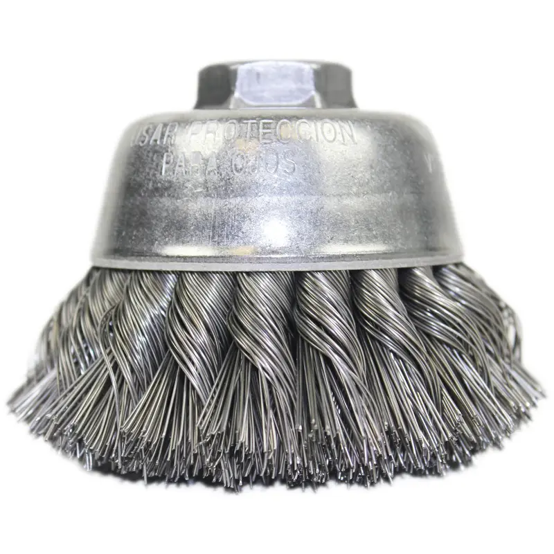 Knot Wire Cup Brush, 3-1/2" Dia. X 5/8"-11 Arbor 1