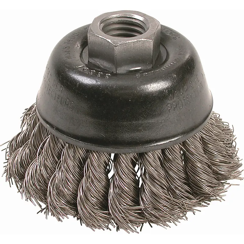 Knot Wire Cup Brushes - High Speed Small Grinder, 2-3/4" Dia. X 5/8"-11 Arbor 1