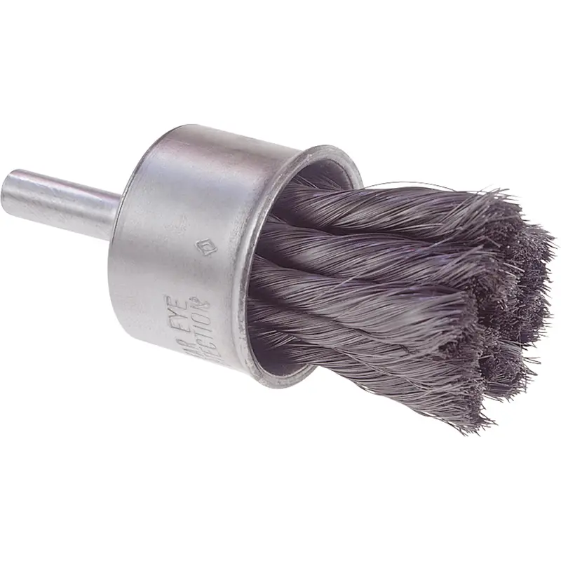 Knot Wire End Brush, 1/2" Dia., 0.014 Wire Dia., 1/4" Shank 1