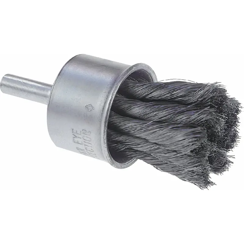 Knot Wire End Brush, 1" Dia., 0.006" Wire Dia., 1/4" Shank 1