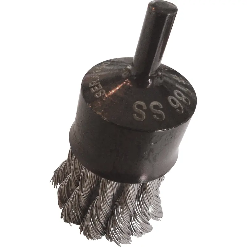 Knotted Wire End Brushes, 1" Dia., 0.014" Wire Dia., 1/4" Shank 1