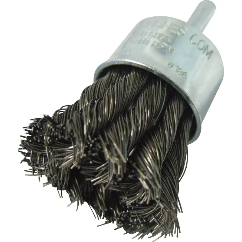 Knotted Wire End Brushes, 1" Dia., 0.014" Wire Dia., 1/4" Shank 1