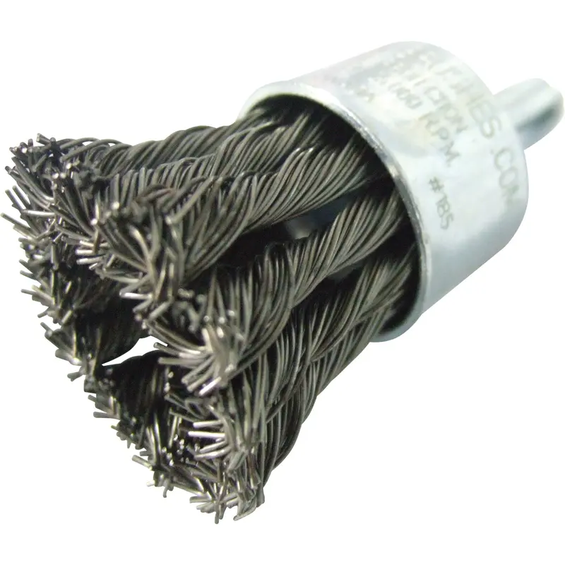 Knotted Wire End Brushes, 1" Dia., 0.020" Wire Dia., 1/4" Shank 1