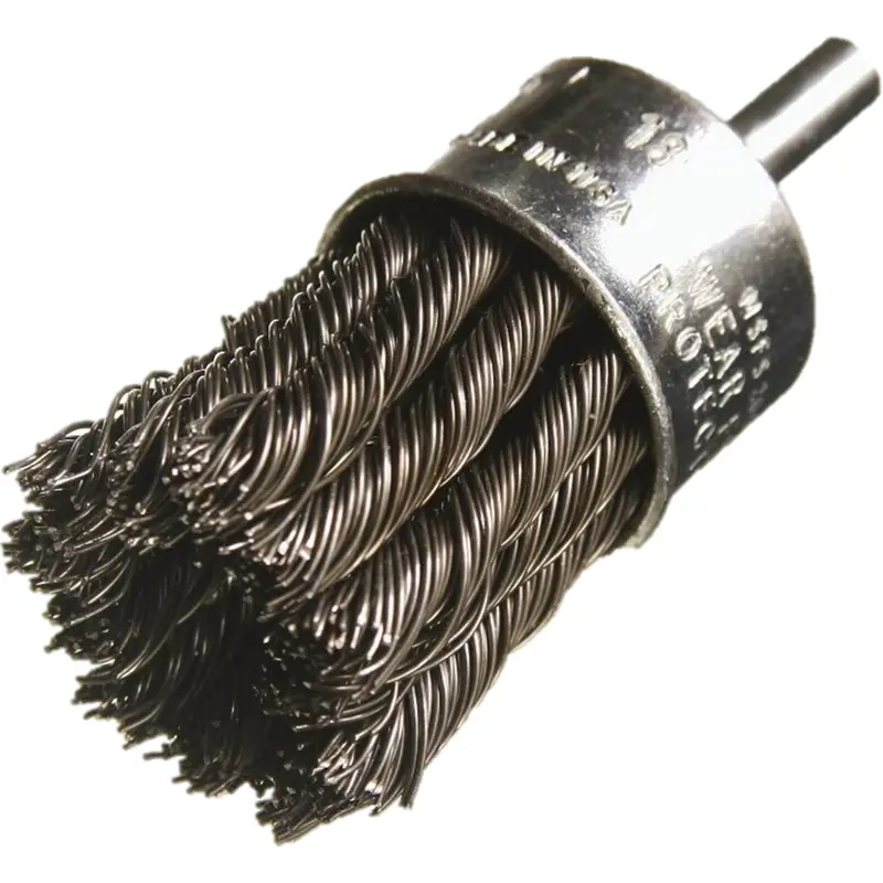 Knotted Wire End Brushes, 3/4" Dia., 0.014" Wire Dia., 1/4" Shank 1