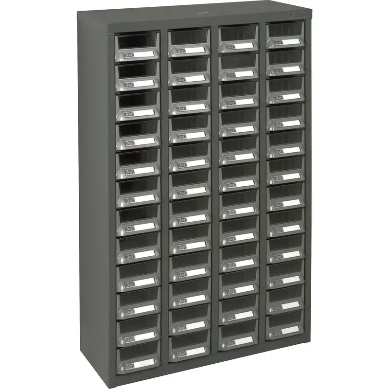 Kpc-400 Parts Cabinet, Galvanized Steel, 48 Drawers, 22-3/5" X 8-7/10" X 36-9/10", Grey 1