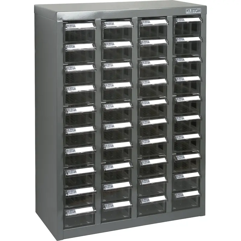 Kpc-600 Parts Cabinet, Galvanized Steel, 40 Drawers, 18-3/10" X 8-7/10" X 25-3/10", Grey 1
