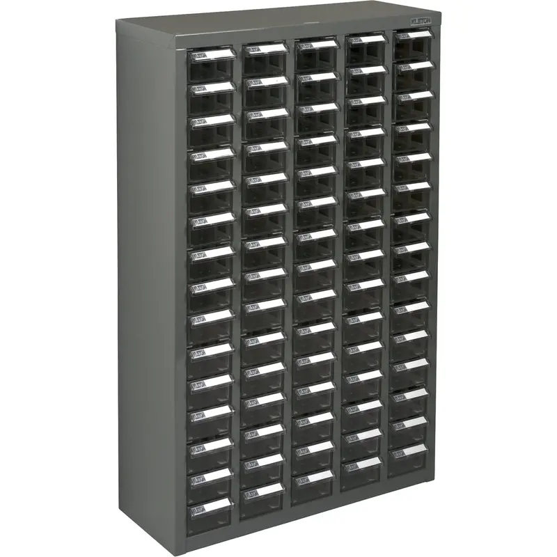 Kpc-600 Parts Cabinet, Galvanized Steel, 75 Drawers, 23-1/10" X 8-7/10" X 36-9/10", Grey 1