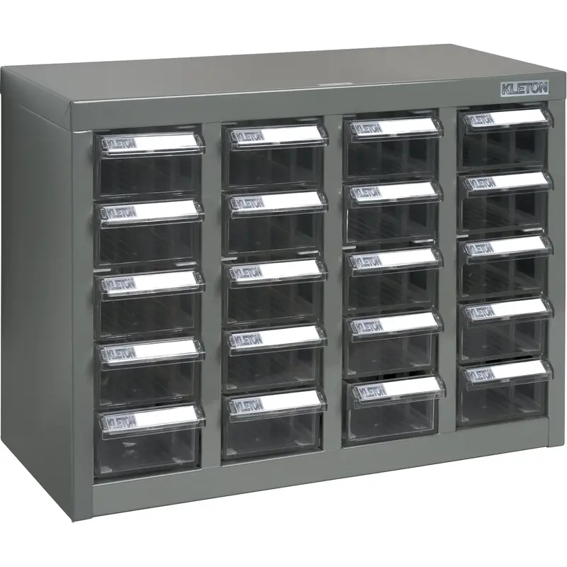 Kpc-600 Parts Cabinet, Steel, 20 Drawers, 18-1/3" X 8-2/3" X 13-3/4", Grey 1