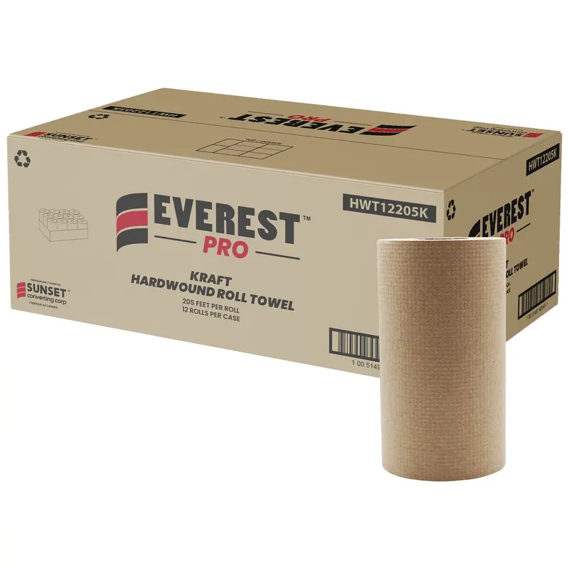 Kraft Hardwound Roll Towels, 1 Ply, Centre Pull, 205' L 1