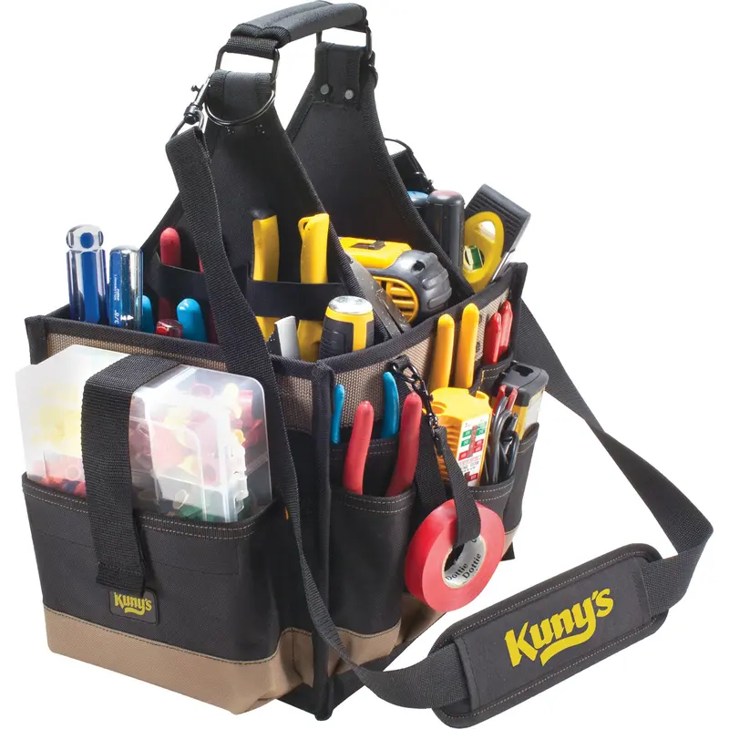 Large Electrical & Maintenance Tool Carrier, Polyester, 23 Pockets, Black 1
