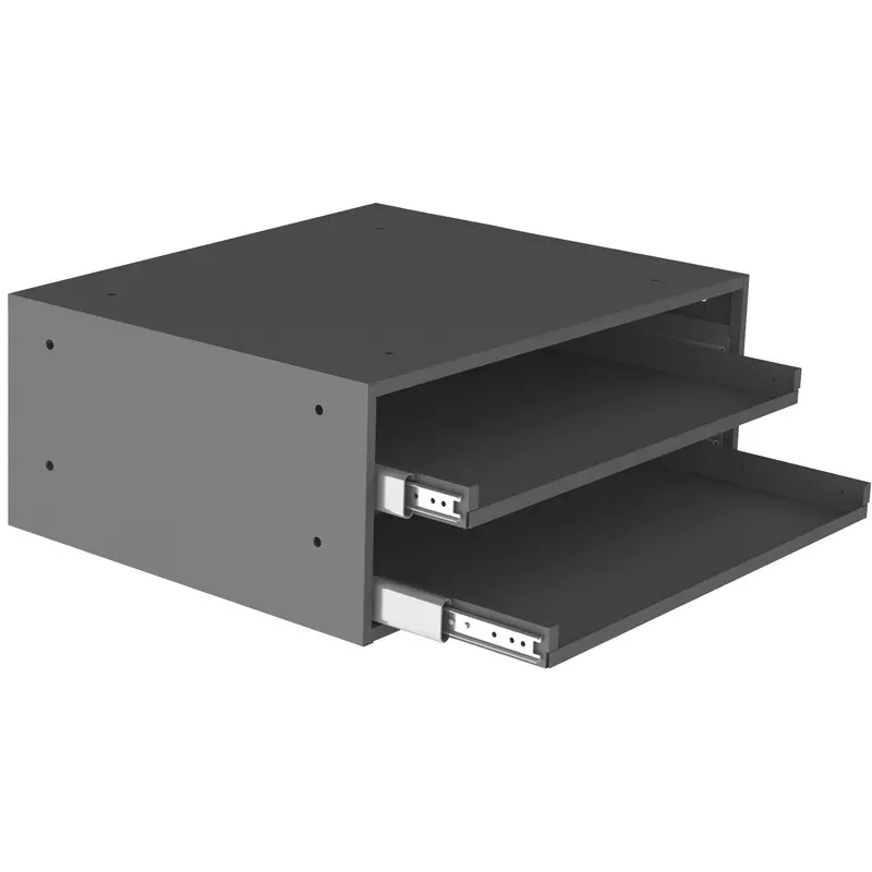 Large Slide Rack For Compartment Box Cabinets, Steel, 2 Slots, 20" W X 15-15/16" D X 8-3/16" H, Grey 1