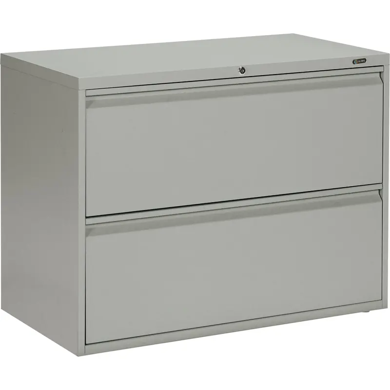 Lateral Cabinet, Steel, 2 Drawers, 36" W X 19-1/4" D X 27-31/100" H, Grey 1