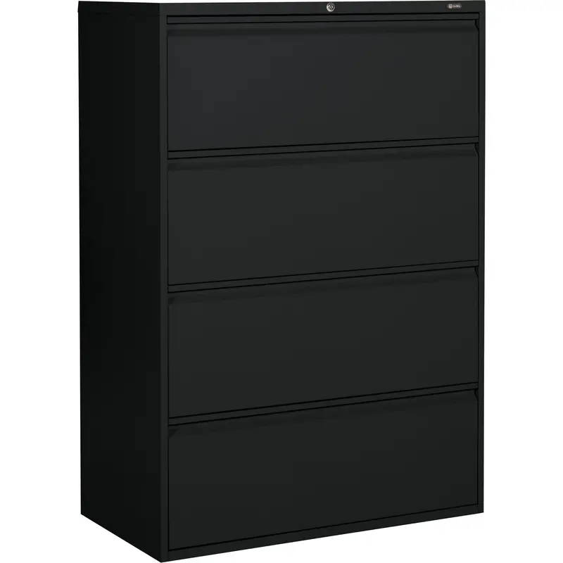 Lateral Cabinet, Steel, 4 Drawers, 36" W X 19-1/4" D X 52-6/100" H, Black 1