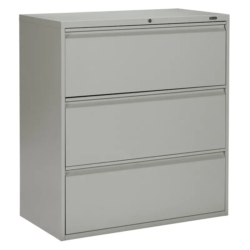 Lateral Filing Cabinet, Steel, 3 Drawers, 36" W X 19-1/4" D X 39-3/50" H, Grey 1