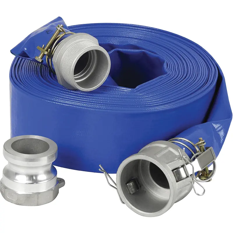 Lay-Flat Discharge Hose Kit For Water Pump, 3" X 600" 1