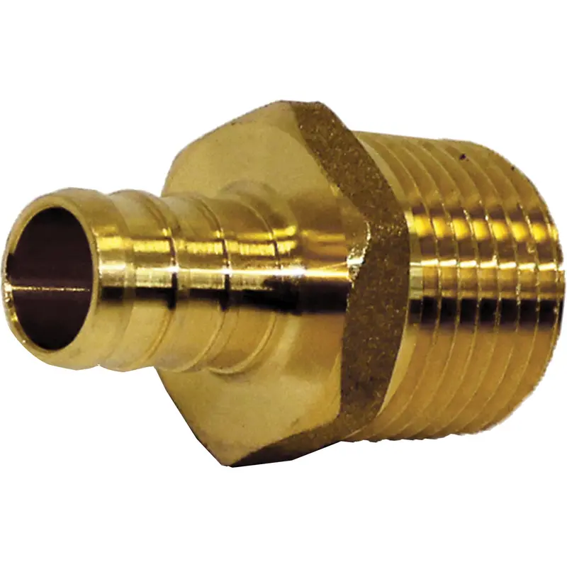 Lead-Free Male Adapter, Barb X Mpt, 1/2" X 3/4" Dia., Brass 1