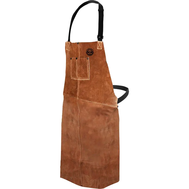 Leather Welding Apron, Bib, 36" L, Brown 1